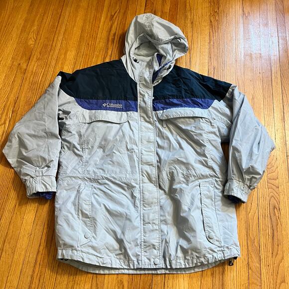 Columbia Coat Womens Large 3 in 1 Interchange Light Gray Winter Jacket Hooded - Picture 1 of 9